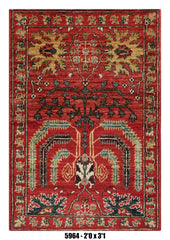 Handmade Afghan Rug — 3x4-5