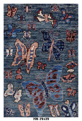 Handmade Afghan Rug — 3x4-5
