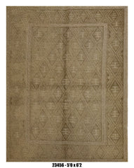 Killim Taupe Brown Textured Area Rug – Tonal Geometric Diamond Design – 5'0" x 6'2" –