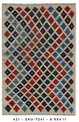 Handmade Afghan Rug — Killim 5x7-8