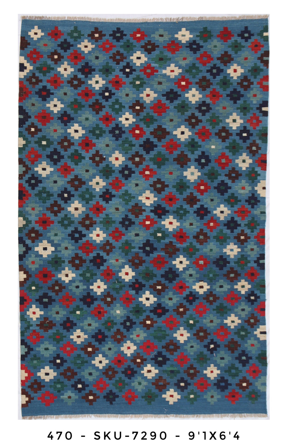 Handmade Afghan Rug — Killim 6x8-9