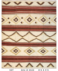 Southwestern Striped Tribal Kilim Area Rug
