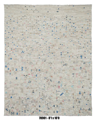 Ivory Abstract Tribal Kilim Area Rug –