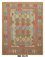 Handmade Afghan Rug — Killim 5x7-8