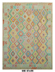 Pastel Diamond Kilim Area Rug – 6'7" x 9'8"