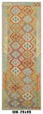Pastel Kilim Runner Rug 2'8" x 9'8" – Multicolor Tribal Diamond Hallway Runner