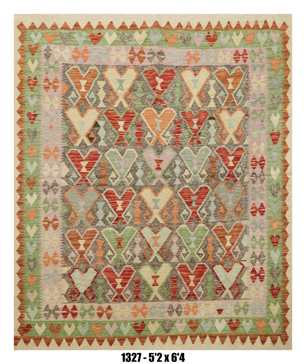 Handmade Afghan Rug — Killim 5x7-8
