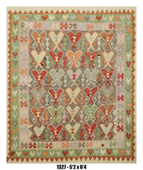 Handmade Afghan Rug — Killim 5x7-8