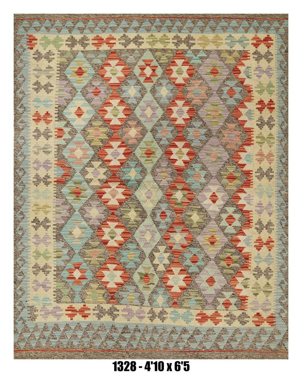 Handmade Afghan Rug — Killim 5x7-8
