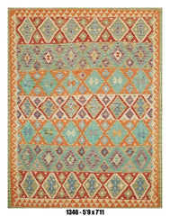 Multicolor Striped Kilim Area Rug