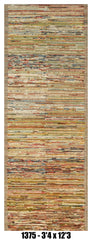 Moroccan Runner Rug 3'4" x 12'3" | Multicolor Striped Hallway Rug