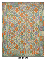 Pastel Geometric Kilim Area Rug