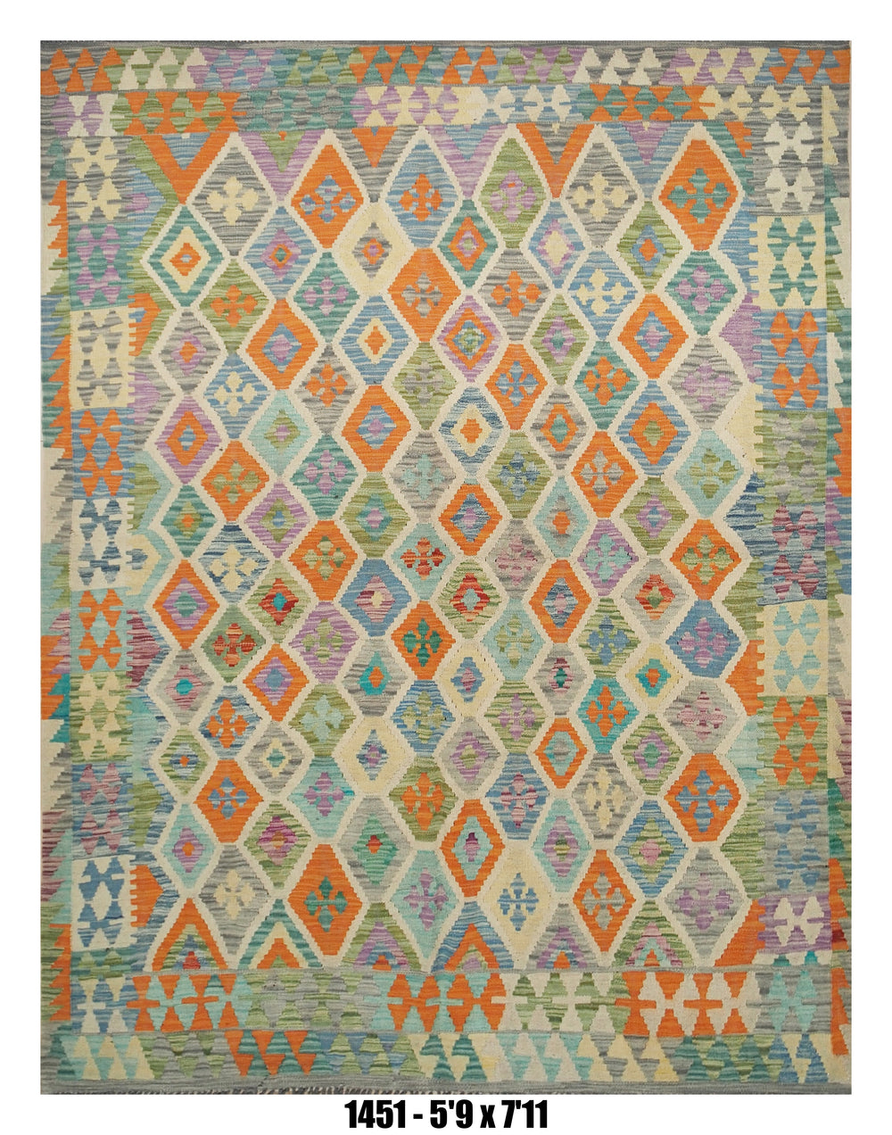 Handmade Afghan Rug — Killim 6x8-9