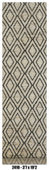 Moroccan Runner Rug 3'7" x 19'2" | Ivory Black Diamond Lattice Hallway Rug