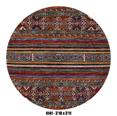 Handmade Afghan Rug — Round-Square
