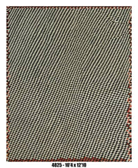Modern Area Rug 10'4" x 12'10" – Black Ivory Geometric Pattern Statement Rug