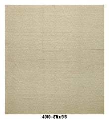 Solid Neutral Minimal Kilim Area Rug – 8'5" x 9'6"