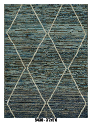 Moroccan Area Rug 3'7" x 5'0" | Blue Berber Diamond Pattern
