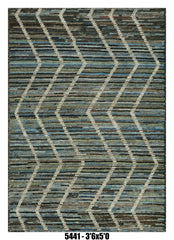 Moroccan Chevron Area Rug 3'6" x 5'0" | Blue Multi-Tone Wave