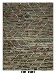 Moroccan Diamond Area Rug 3'6" x 4'8" | Blue Multi-Tone Pattern