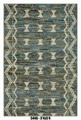 Moroccan Tribal Medallion Area Rug 3'4" x 5'4" | Blue Multi Pattern