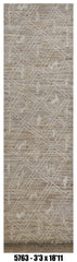 Moroccan Runner Rug 3'3" x 18'11" | Taupe Ivory Tribal Animal Hallway Rug