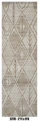 Moroccan Runner Rug 2'11" x 9'8" | Ivory Taupe Tribal Diamond Hallway Rug