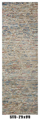 Moroccan Runner Rug 2'9" x 9'0" | Ivory Multicolor Chevron Hallway Rug