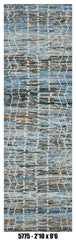 Moroccan Runner Rug 2'10" x 9'6" | Blue Gray Ivory Grid Hallway Rug