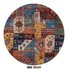 Handmade Afghan Rug — Round-Square