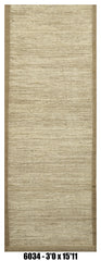 Moroccan Runner Rug 3'0" x 15'11" | Ivory Beige Solid Textured Hallway Rug