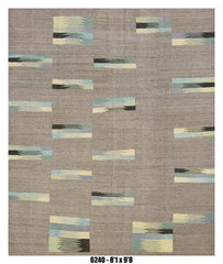 Neutral Abstract Modern Kilim Area Rug – 8'1" x 9'8"