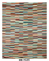 Multicolor Abstract Striped Kilim Area Rug – 7'11" x 9'11"