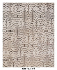 Moroccan Diamond Area Rug 12'7" x 15'8" | Ivory Taupe Tribal Geometric Pattern