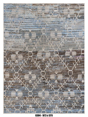 Moroccan Tribal Area Rug 10'3" x 13'8" | Blue Taupe Ivory Abstract Pattern