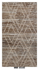 Moroccan Diamond Runner Rug 3'3" x 6'2" | Neutral Brown Ivory Lattice Pattern