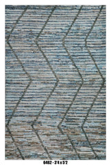Moroccan Chevron Area Rug 3'4" x 5'2" | Blue Beige Chevron Pattern