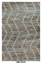Moroccan Geometric Area Rug 3'5" x 5'3" | Blue Multi Chevron Lattice Pattern