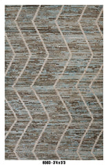 Moroccan Geometric Area Rug 3'4" x 5'3" | Blue Multi Chevron Lattice Pattern