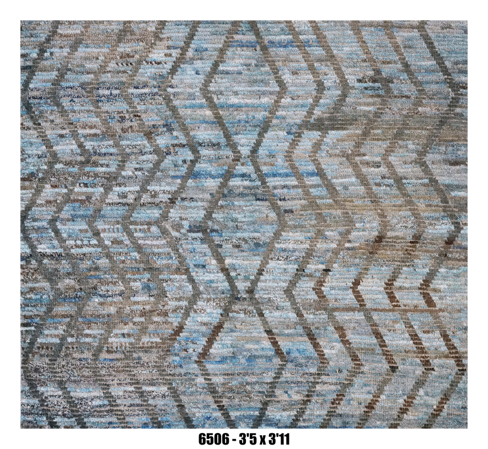Handmade Afghan Rug — Moroccan Square - Round