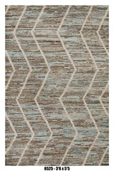 Moroccan Geometric Area Rug 3'6" x 5'5" | Blue Grey Ivory Lattice Pattern