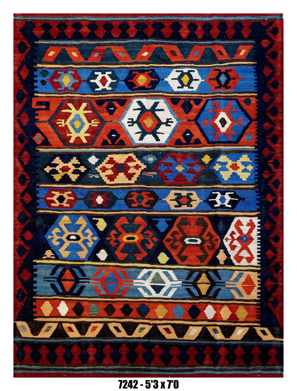 Handmade Afghan Rug — Killim 5x7-8
