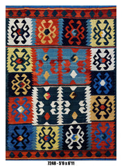 Handmade Afghan Rug — Killim 5x7-8