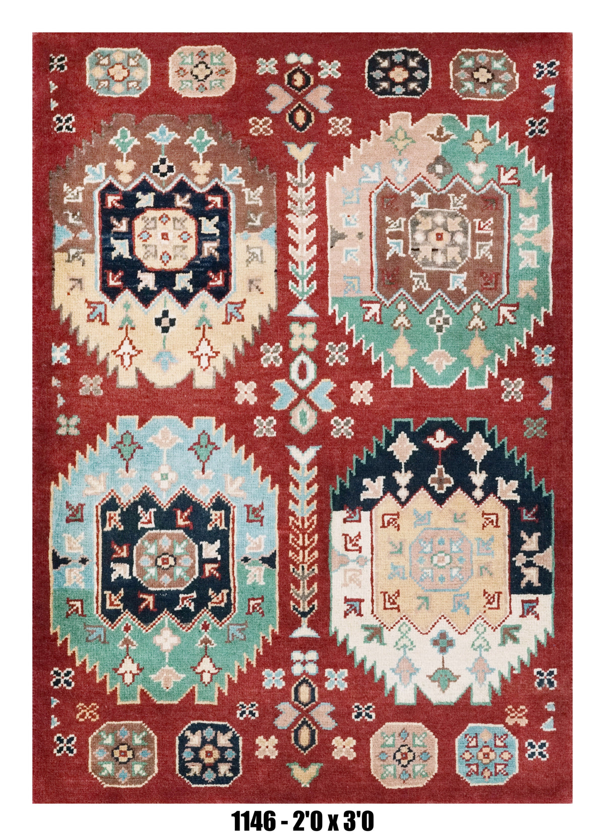 Handmade Afghan Rug — 2x3