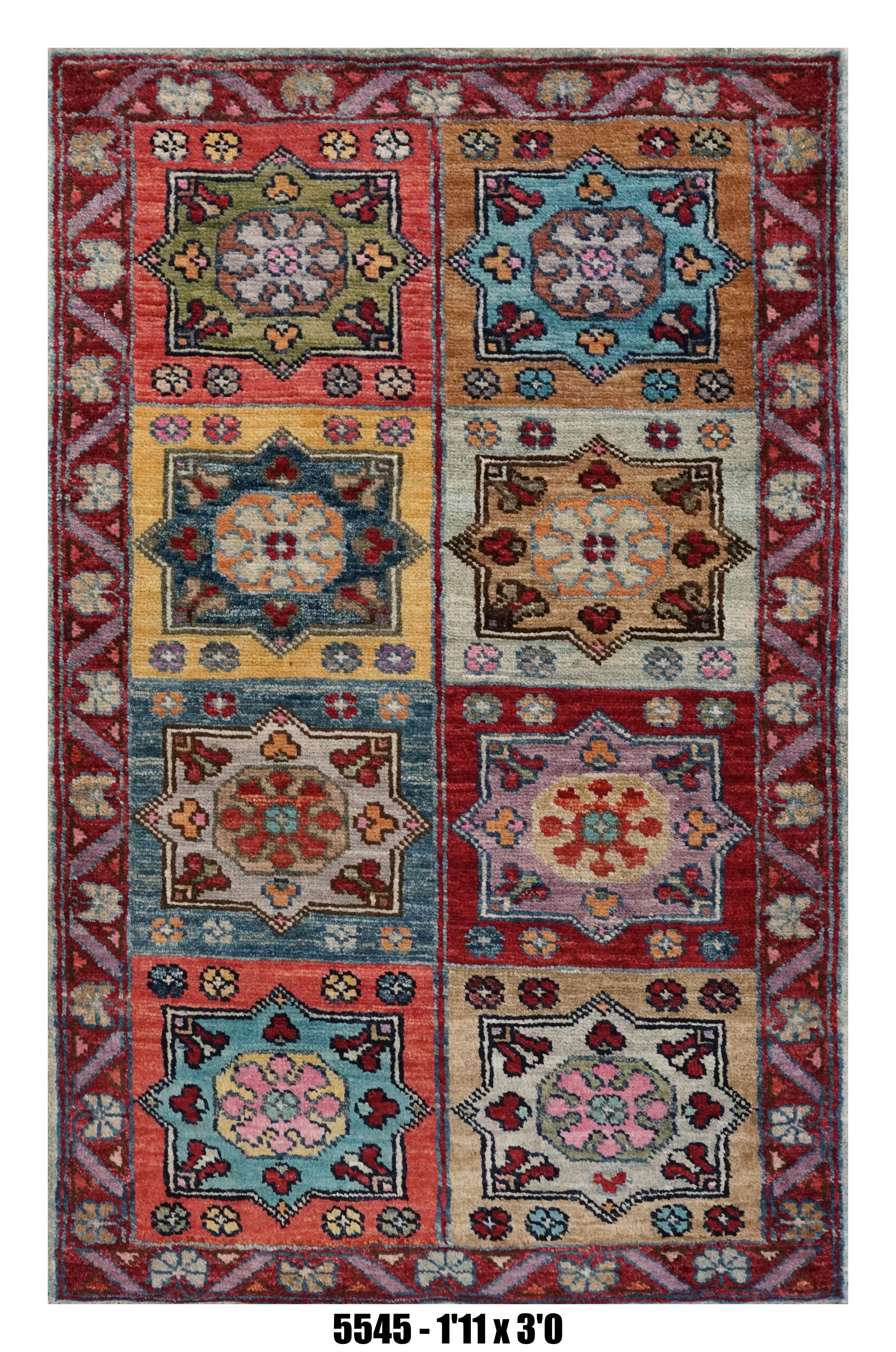 Handmade Afghan Rug — 3x4-5