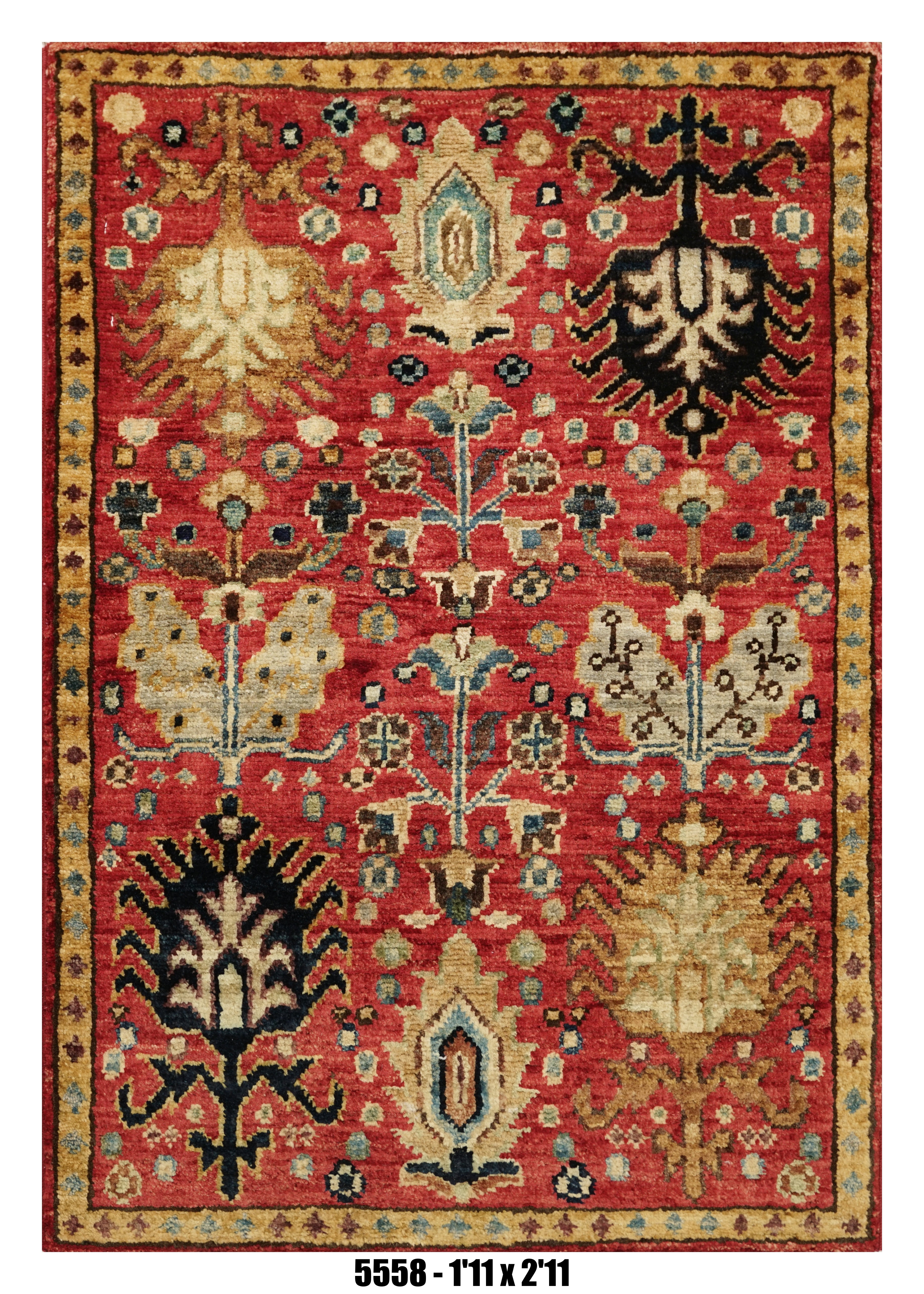 Handmade Afghan Rug — 3x4-5