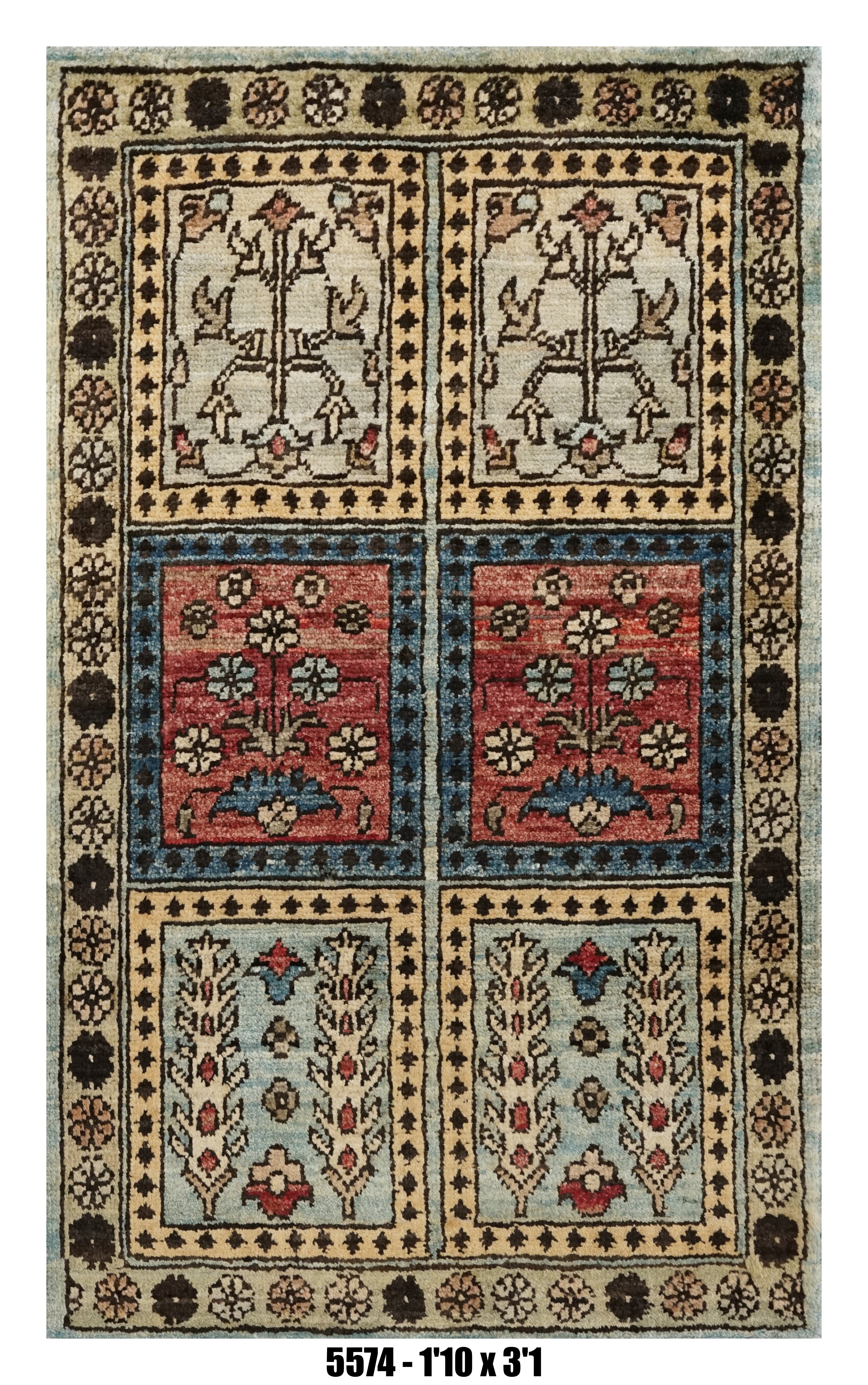 Handmade Afghan Rug — 3x4-5