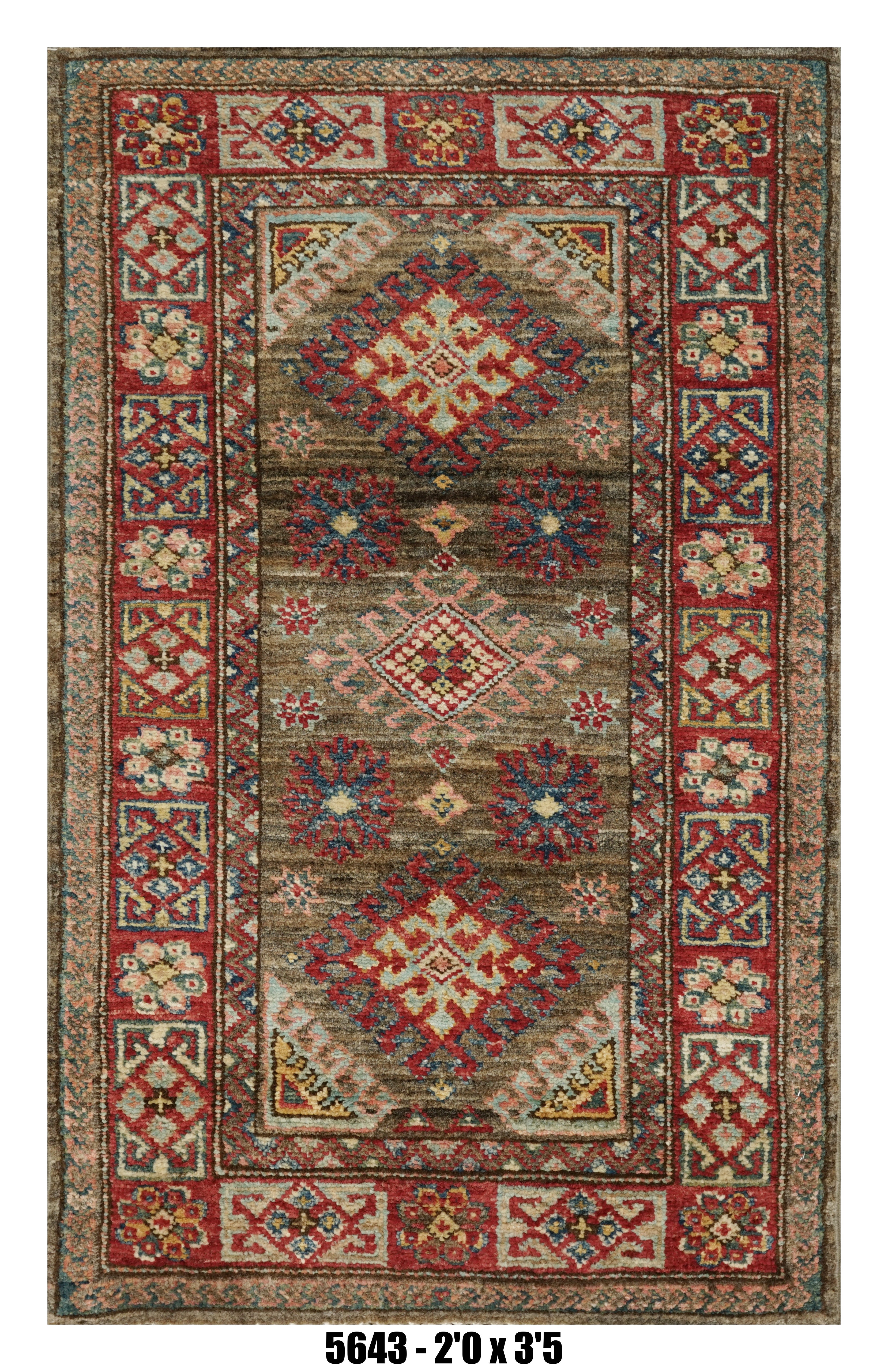 Handmade Afghan Rug — 3x4-5