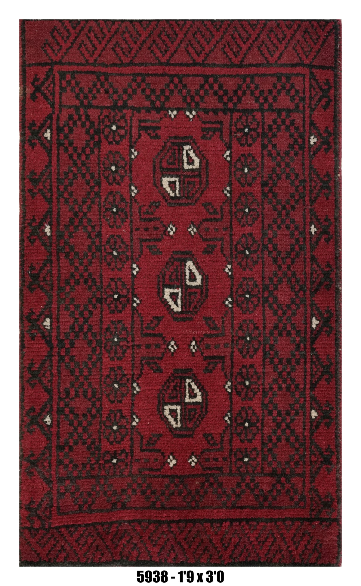Handmade Afghan Rug — 3x4-5