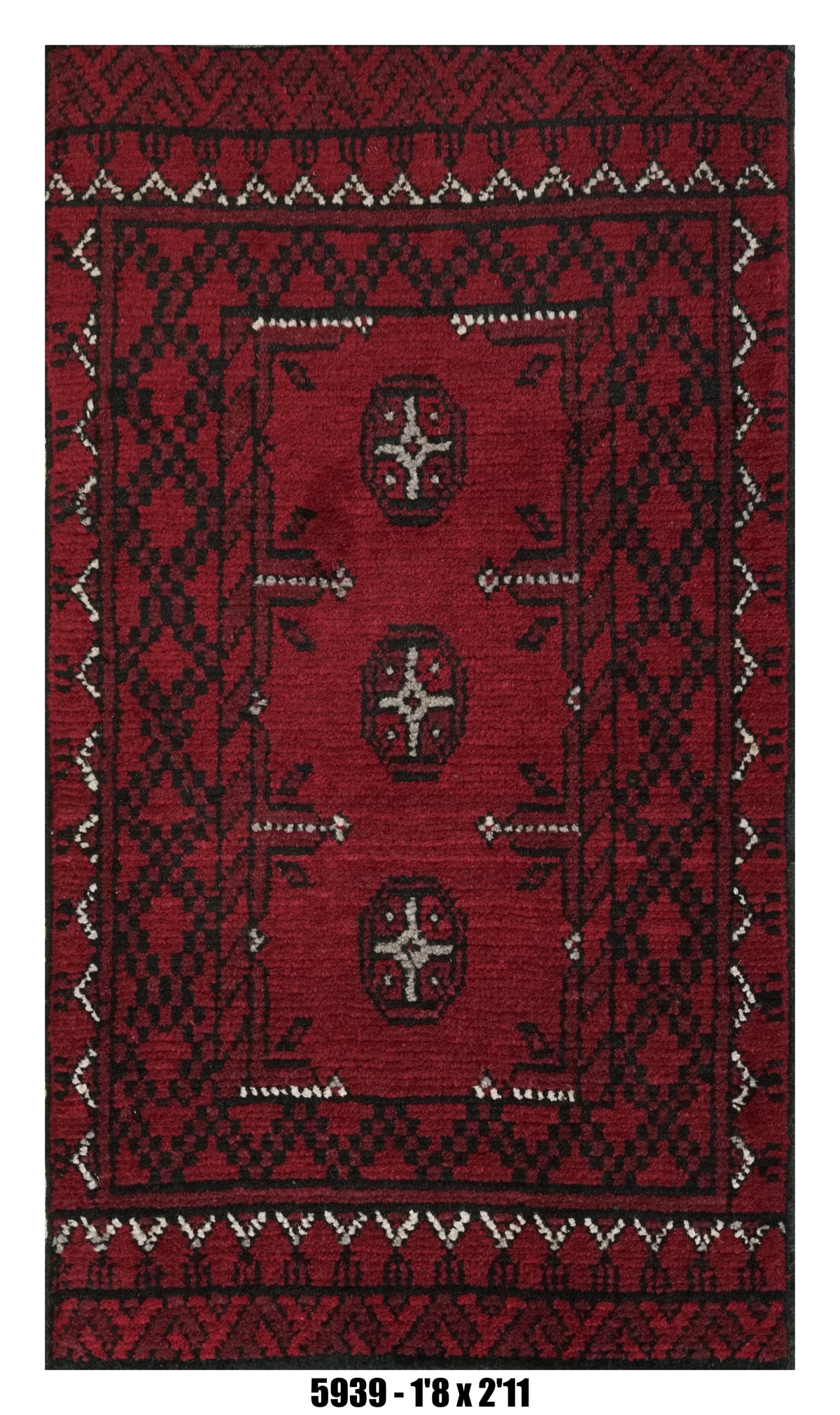 Handmade Afghan Rug — 3x4-5